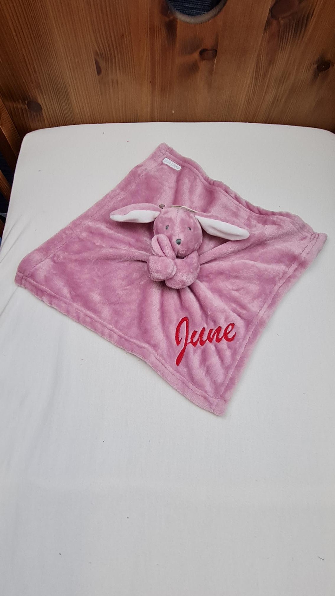 Doudou Mouchoir Lapinou Rose Foncé 35cm | Avec Prénom Personnalisé | Baby Town