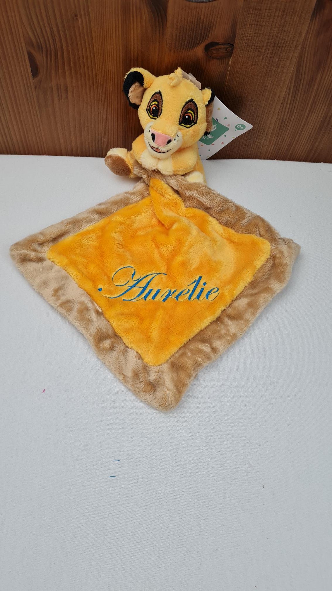 Doudou Mouchoir Disney Simba Safari 21cm | Avec prénom brodé