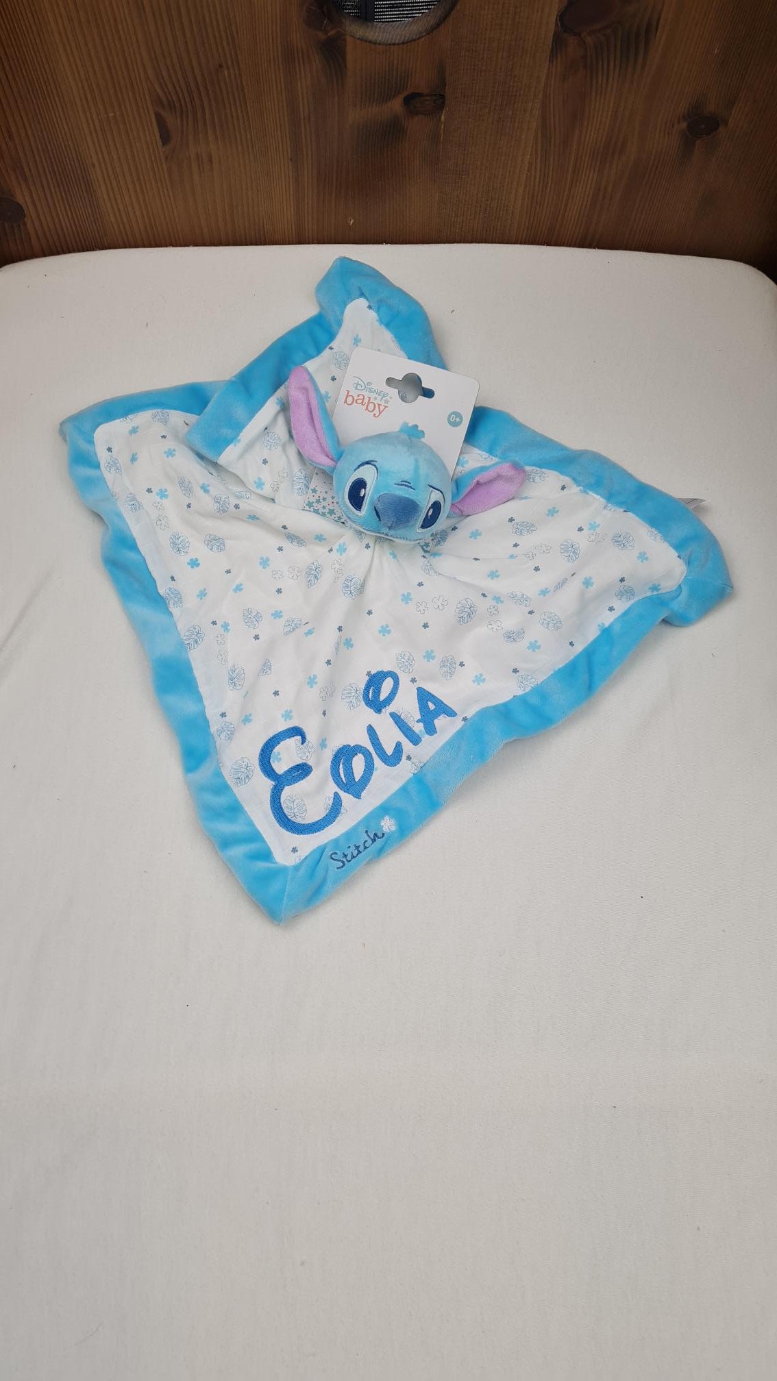 Doudou Mouchoir Disney Stitch Personnalisé | 40cm | Bleu Foncé