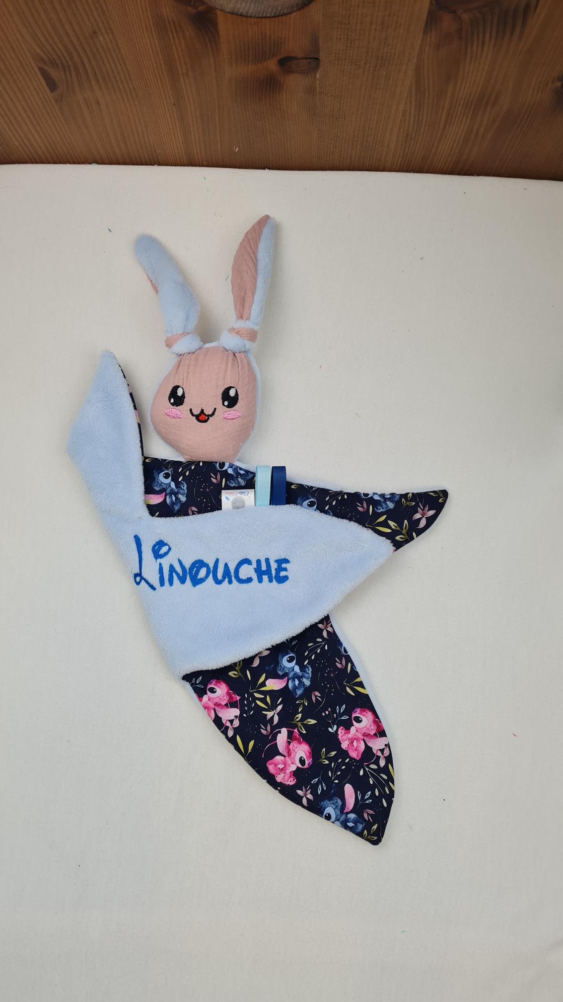 Créez Votre Doudou Lapin Câlin | Garçon | Avec prénom brodé