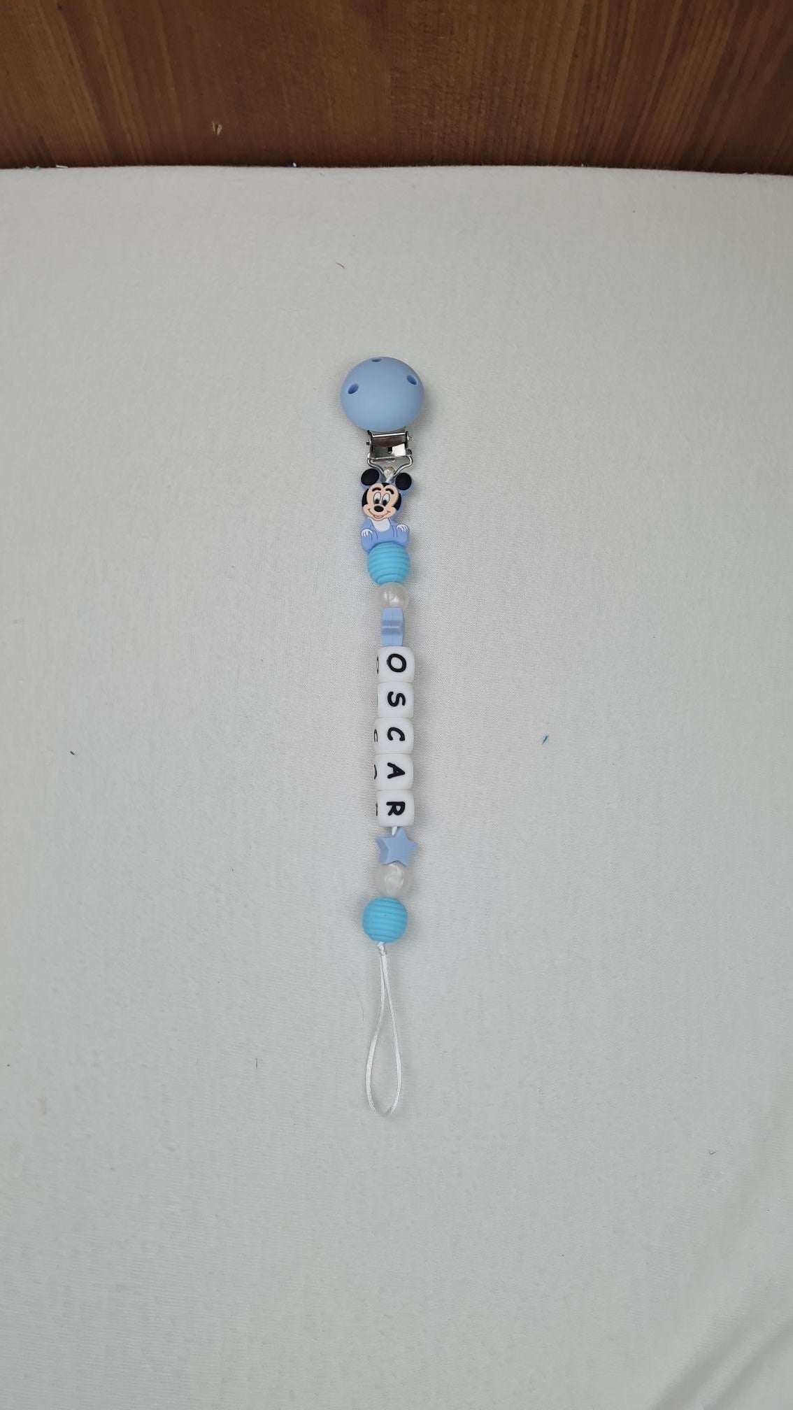Attache Sucette A Perles En Silicone | Prénom Personnalisée | Mickey - Calincaline.be