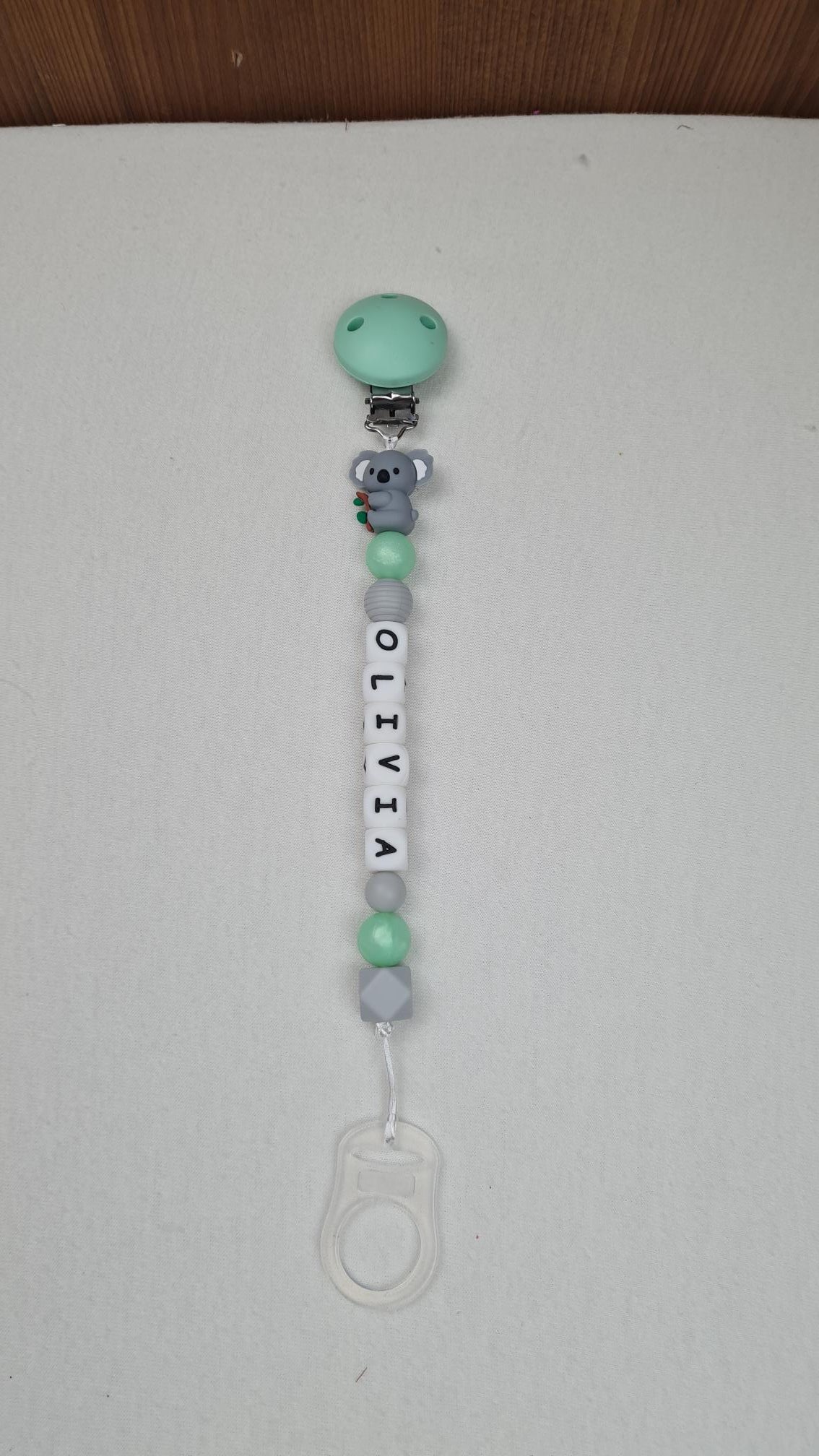 Attache Sucette A Perles En Silicone | Prénom Personnalisée | Koala Bambou