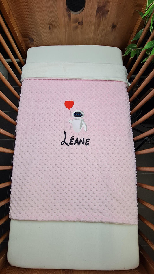 Créez Votre Couverture Bébé Brodée 75cm x 100cm | Modèle Double Minky Fille - Calincaline.be