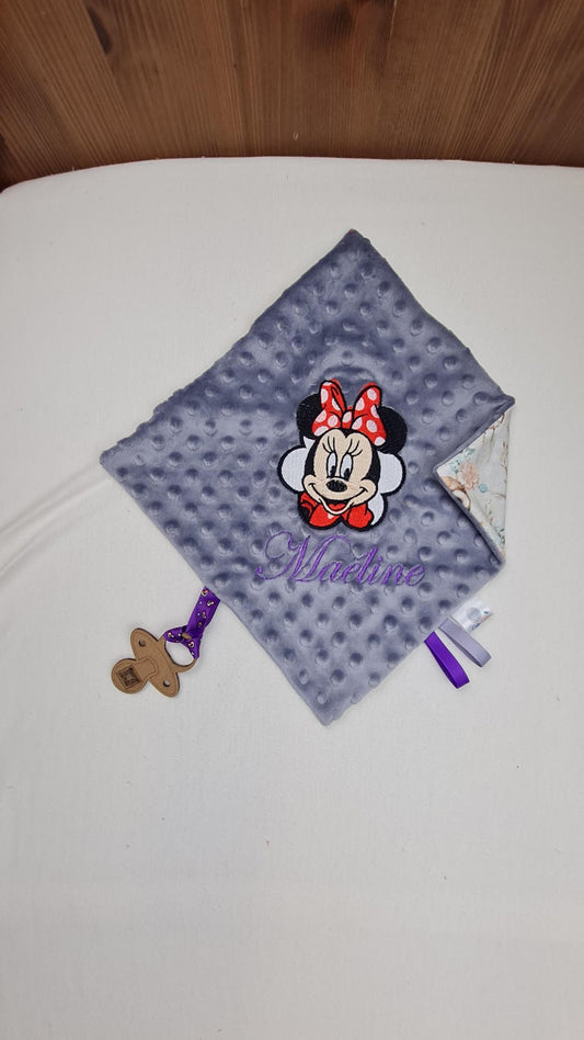 Créez Votre Doudou Minky Carré Personnalisé | 30cm | Fille