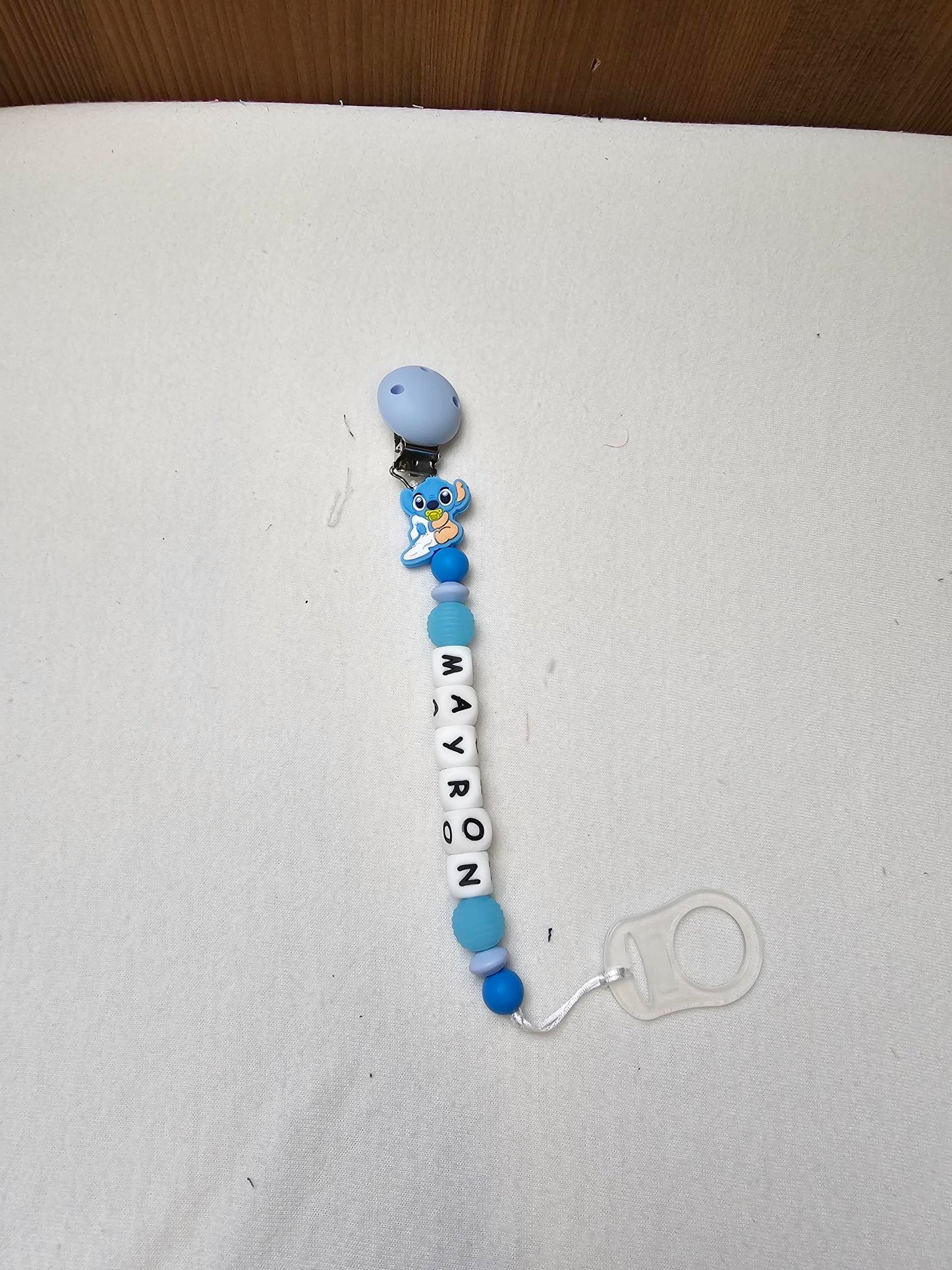Attache Sucette A Perles En Silicone | Prénom Personnalisée | Baby Stitch