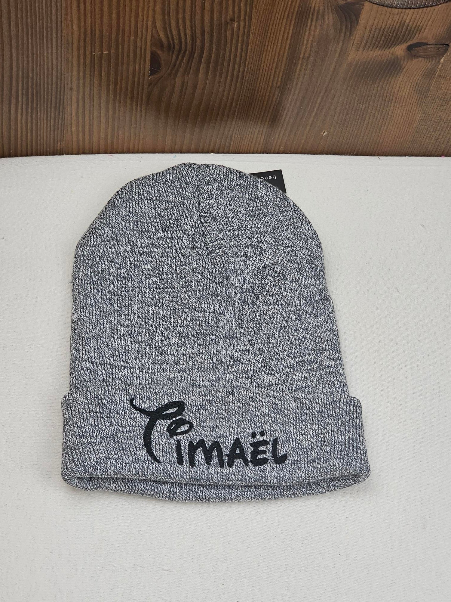 Bonnet Rabat Avec Prénom Brodé | Taille Unique | Gris Chine