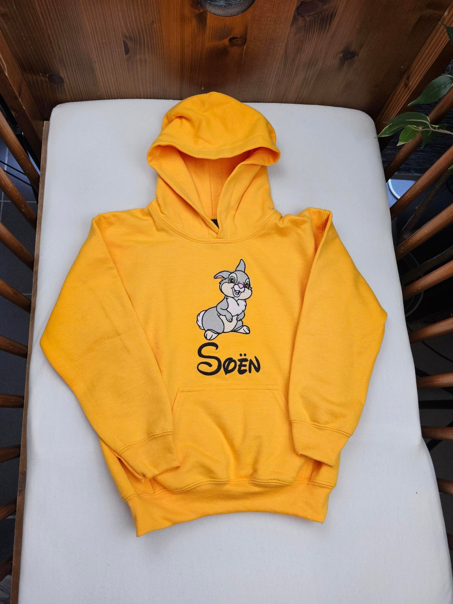 Hoodies Enfant Jaune A Capuche | 3-4 ans XS | Broderie Personnalisée