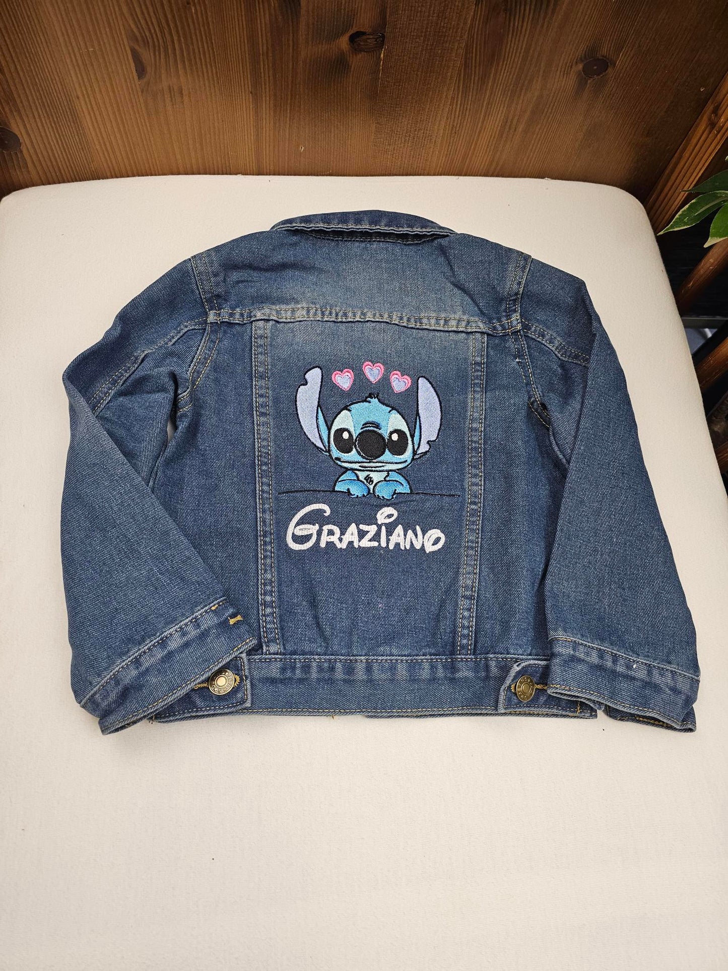 Veste en Jeans Enfant Bleu Foncé | 7-8 ans | Broderie Personnalisée