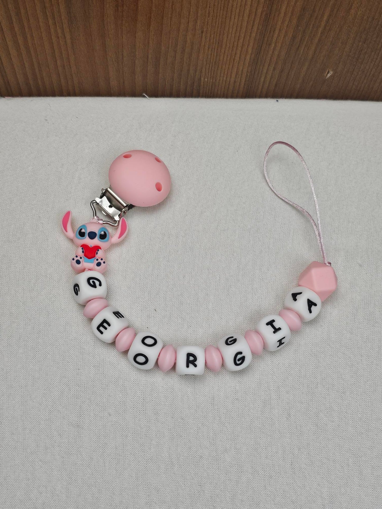 Attache Sucette A Perles En Silicone | Prénom Personnalisée | Angel Cœur