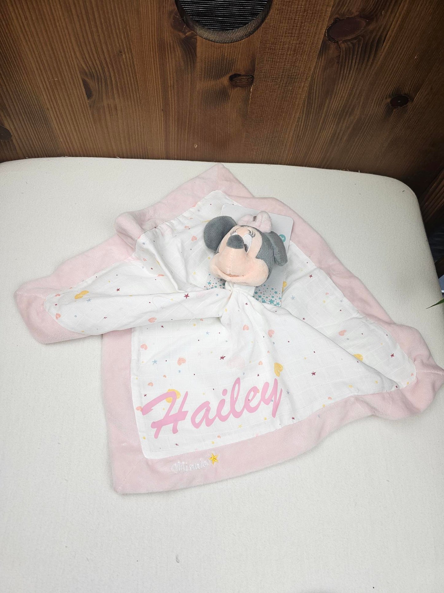 Doudou Mouchoir Disney Minnie Rose Personnalisé | 40cm