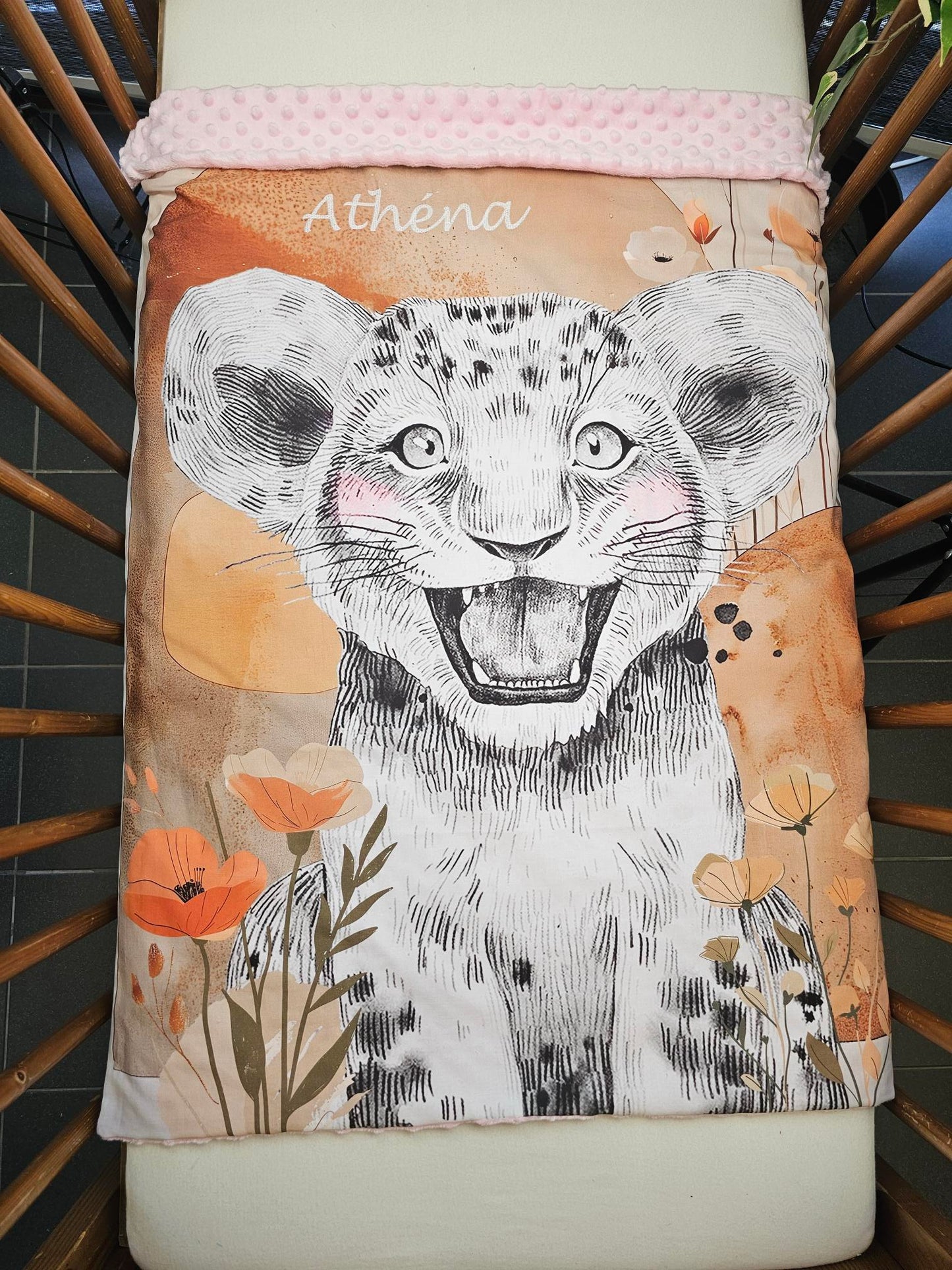 Couverture Plaid Bébé | Savane Boho Terracotta | 70cm x 95cm | A personnaliser