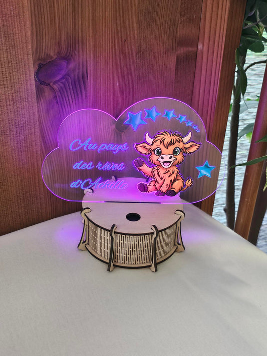 Veilleuse LED 15cm Personnalisée en Couleur | Plexi Nuage