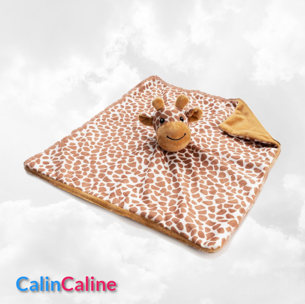 Doudou Mouchoir Plat Girafe 35cm | Prénom Personnalisé