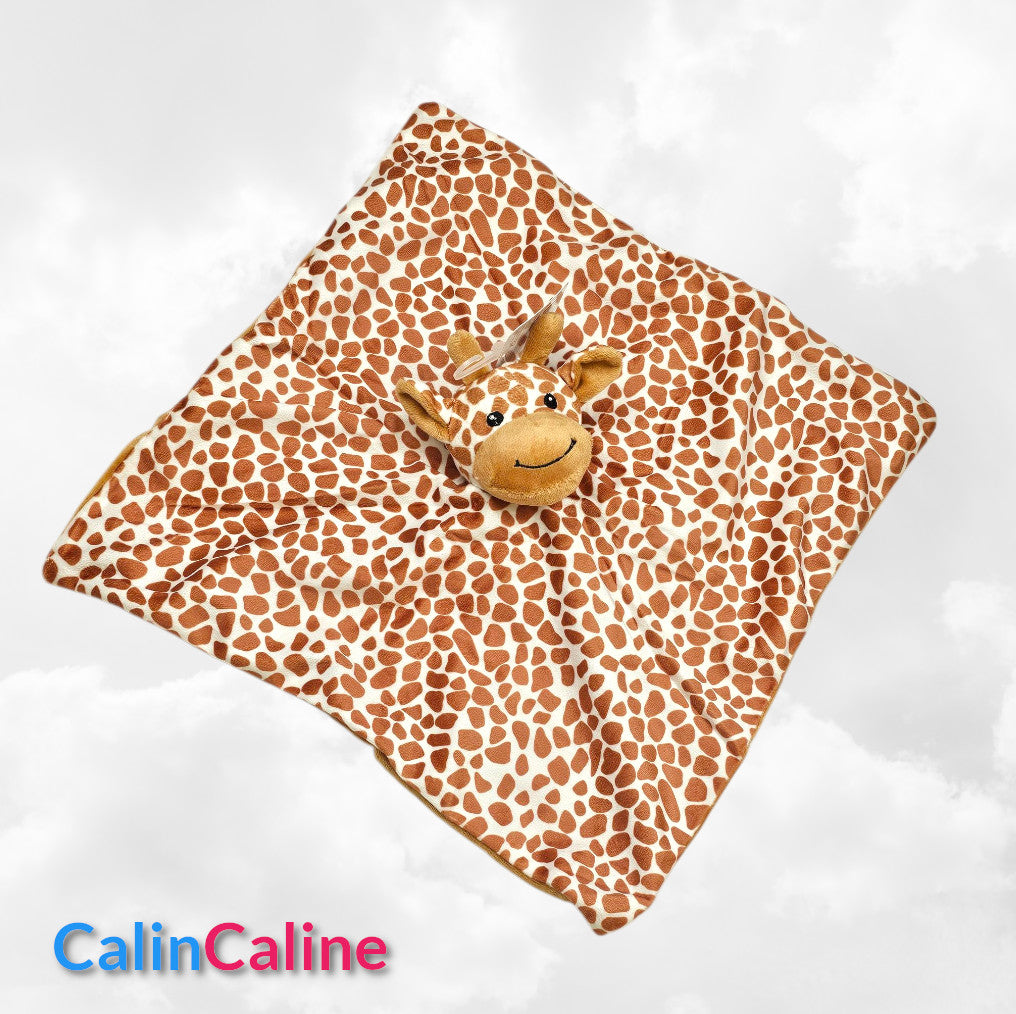 Doudou Mouchoir Plat Girafe 35cm | Prénom Personnalisé
