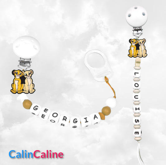 Attache Sucette A Perles En Silicone | Prénom Personnalisée | Nala & Simba