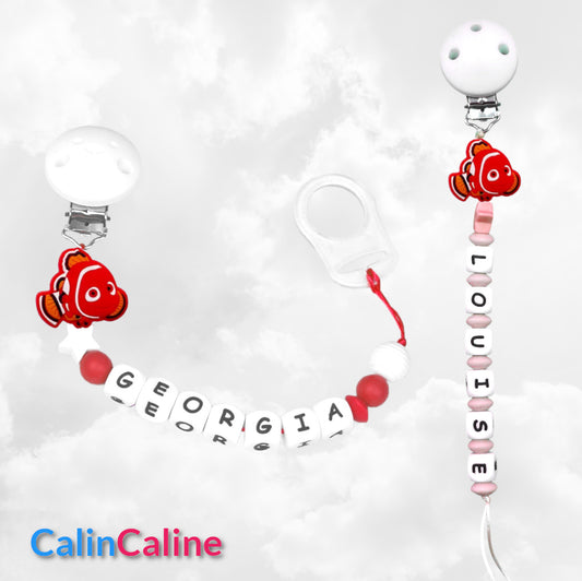 Attache Sucette A Perles En Silicone | Prénom Personnalisée | Nemo