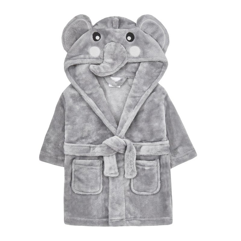 Peignoir éléphant enfant | Gris | Personnalisé avec prénom | 3 tailles