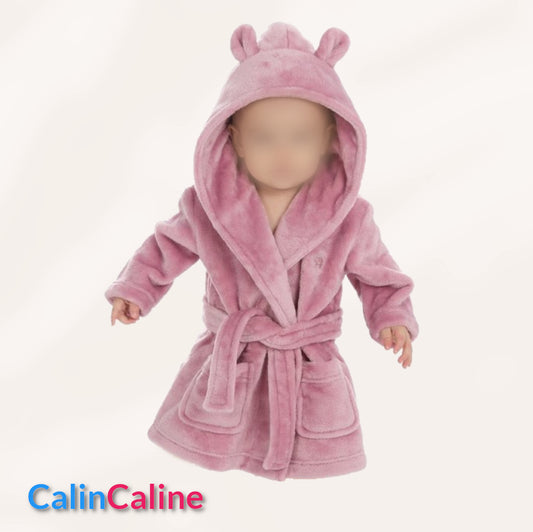 Peignoir enfant 6-24 mois  | Rose Fox | Prénom brodé | 3 tailles