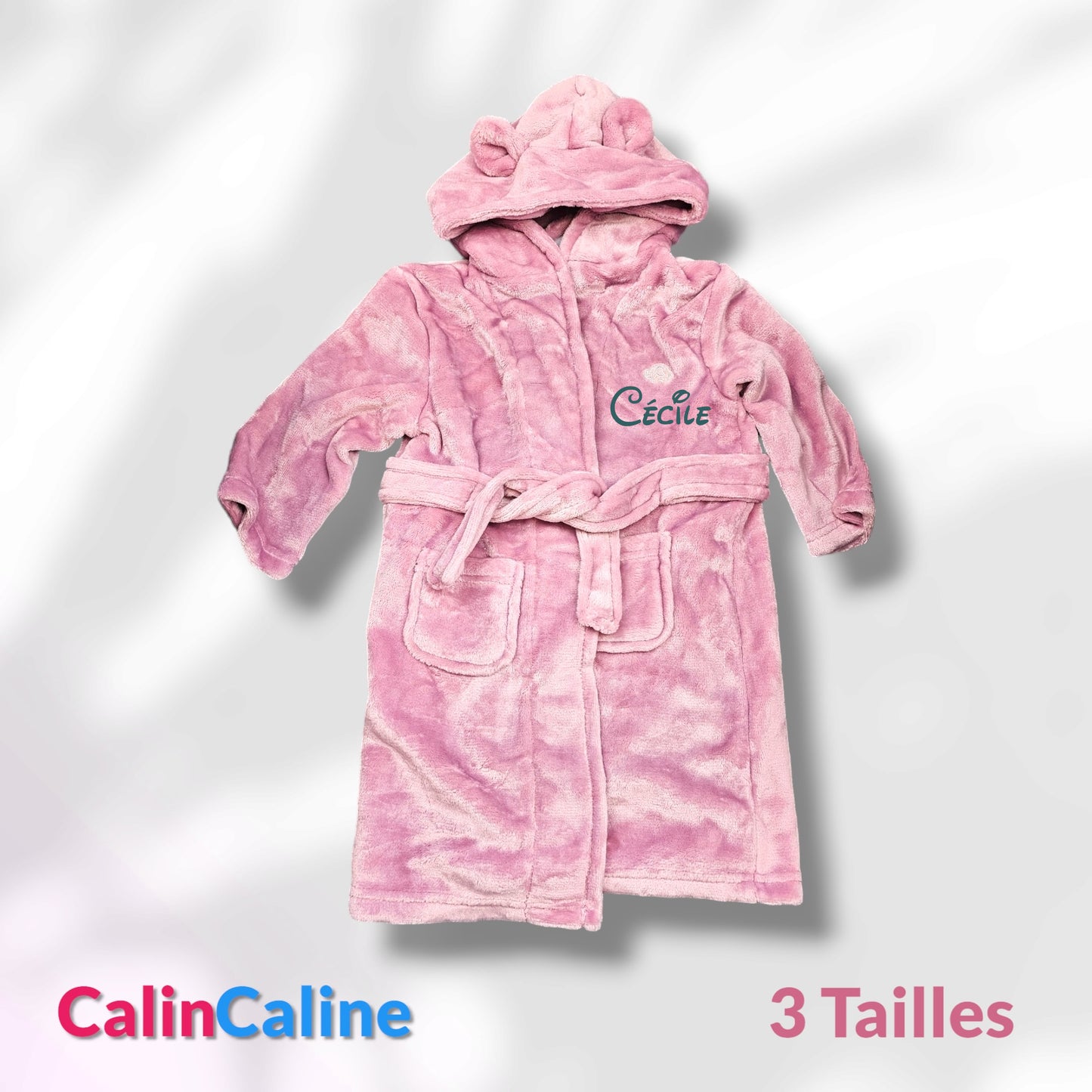 Peignoir enfant 6-24 mois | Rose Fox | Prénom brodé | 3 tailles