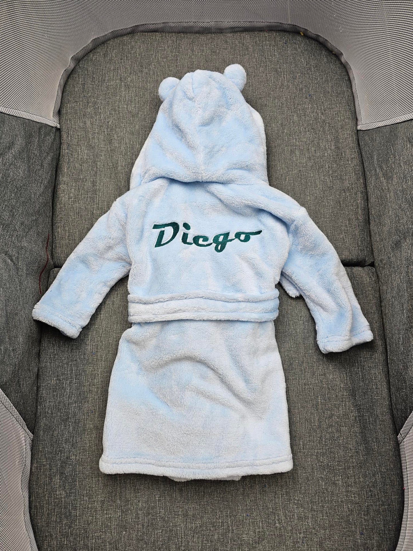 Peignoir enfant | Bleu ciel | Personnalisé avec prénom | 3 tailles