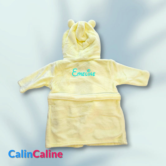 Peignoir enfant | Jaune | Personnalisé avec prénom | 3 tailles