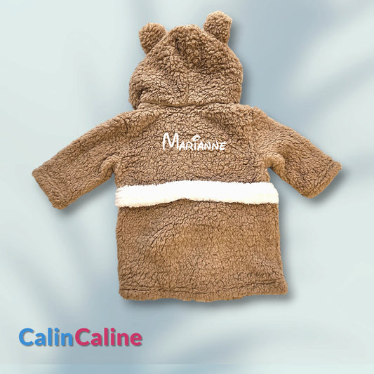 Peignoir Ourson enfant | Brun | Personnalisé avec prénom | 3 tailles