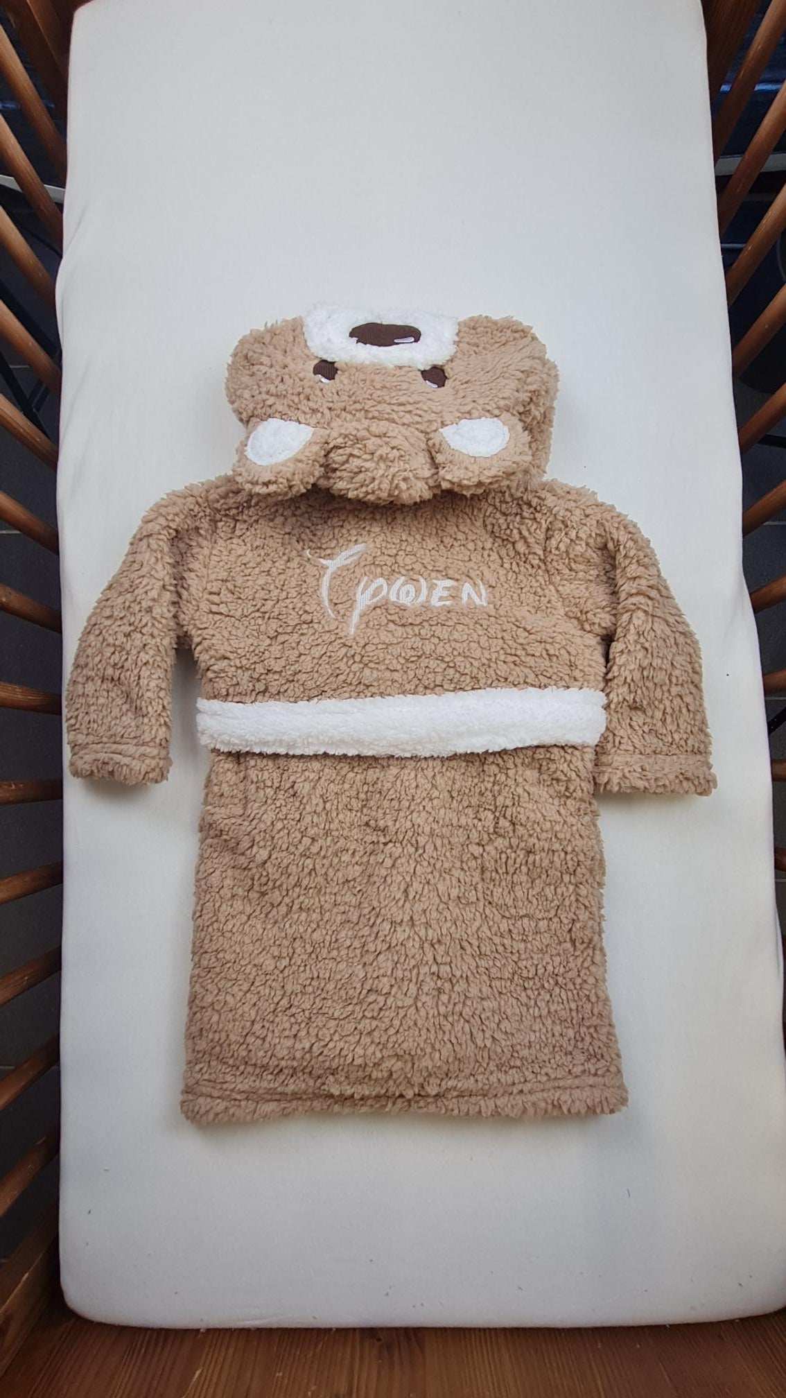 Peignoir Ourson enfant | Brun | Personnalisé avec prénom | 3 tailles