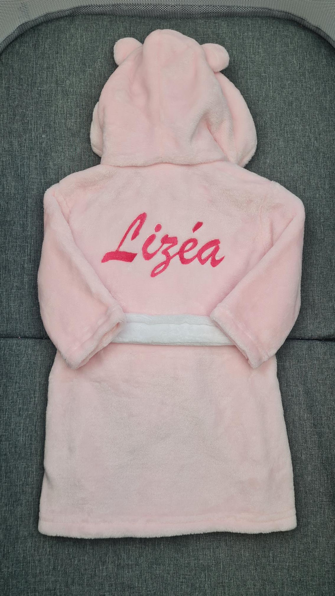 Peignoir ourson enfant | Rose | Personnalisé avec prénom | 3 tailles