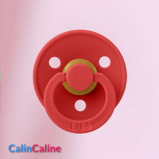 Sucette BIBS Colour | 0 - 6 mois | Couleur Rouge Fraise