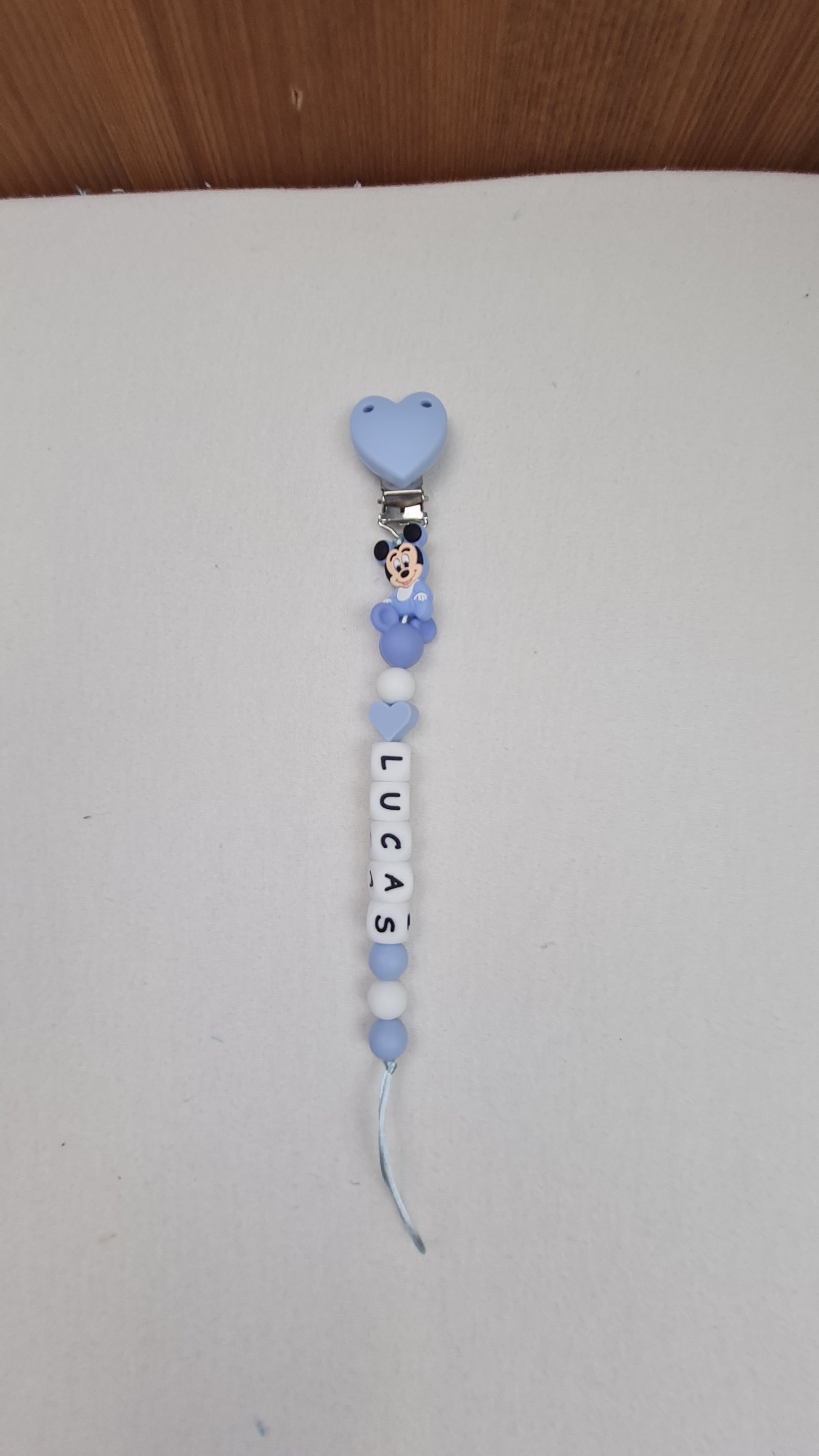 Attache Sucette A Perles En Silicone | Prénom Personnalisée | Mickey