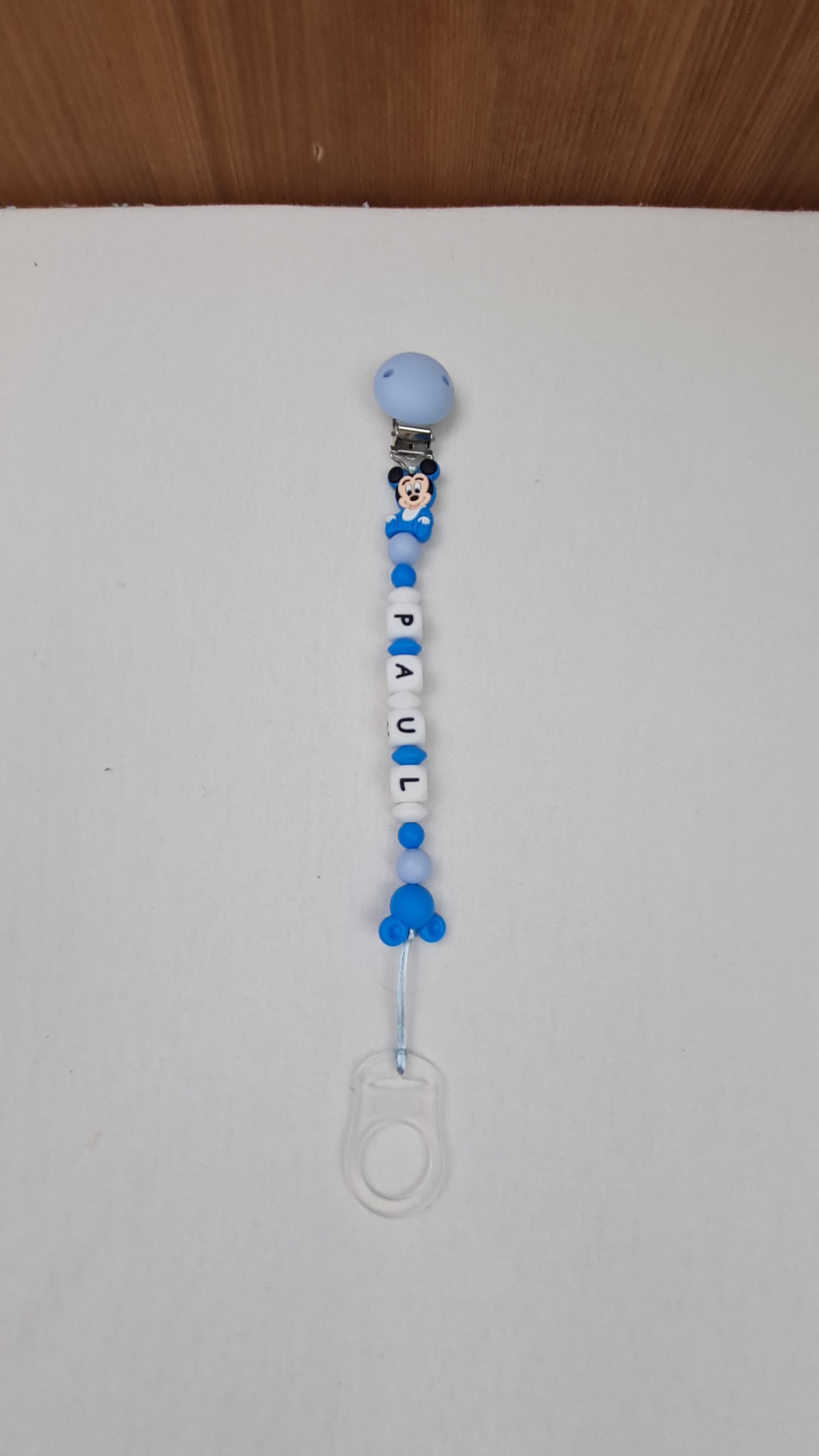 Attache Sucette A Perles En Silicone | Prénom Personnalisée | Mickey - Calincaline.be