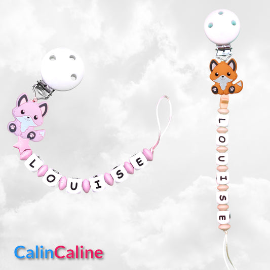 Attache Sucette A Perles En Silicone | Prénom Personnalisée | Baby Renard