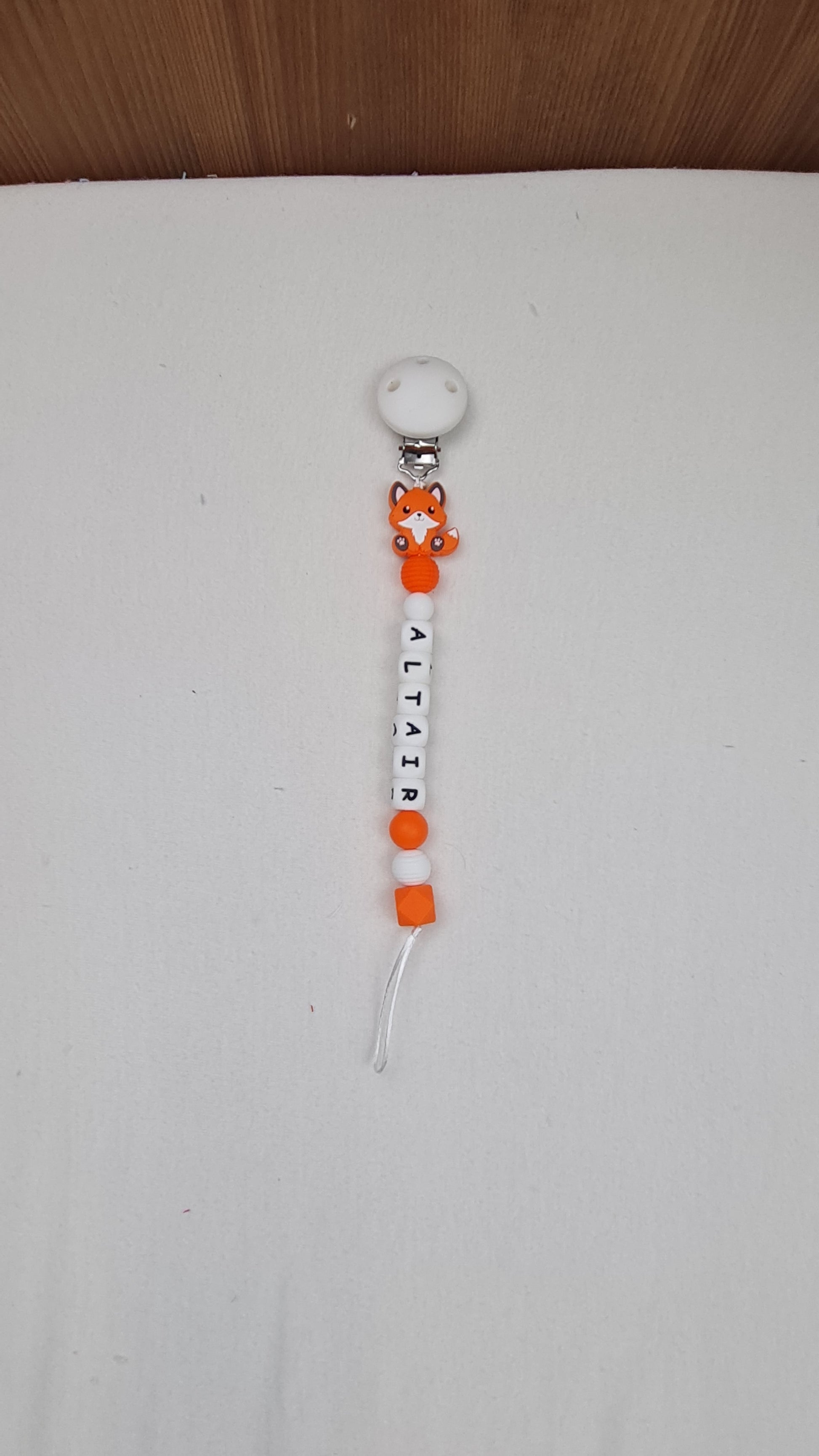 Attache Sucette A Perles En Silicone | Prénom Personnalisée | Baby Renard