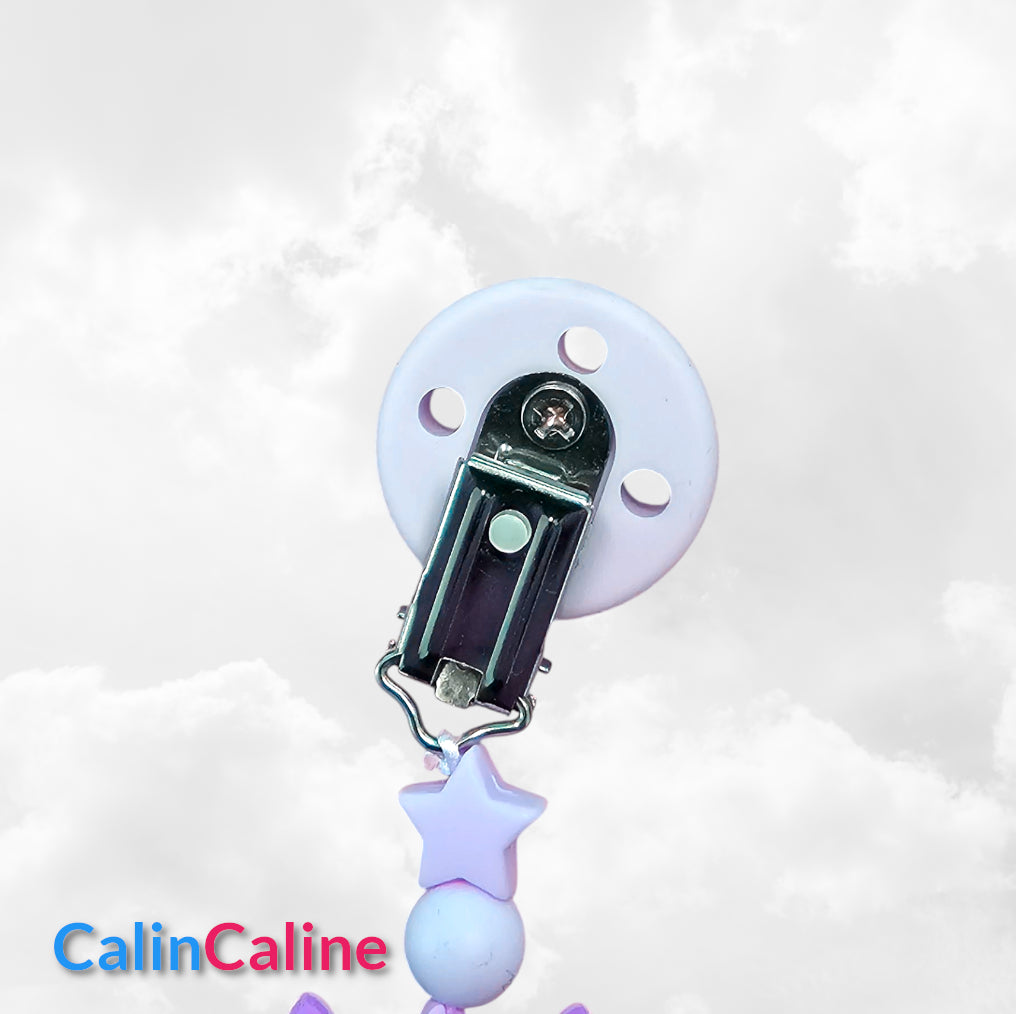 Attache Sucette A Perles En Silicone | Prénom Personnalisée | Lion - Calincaline.be