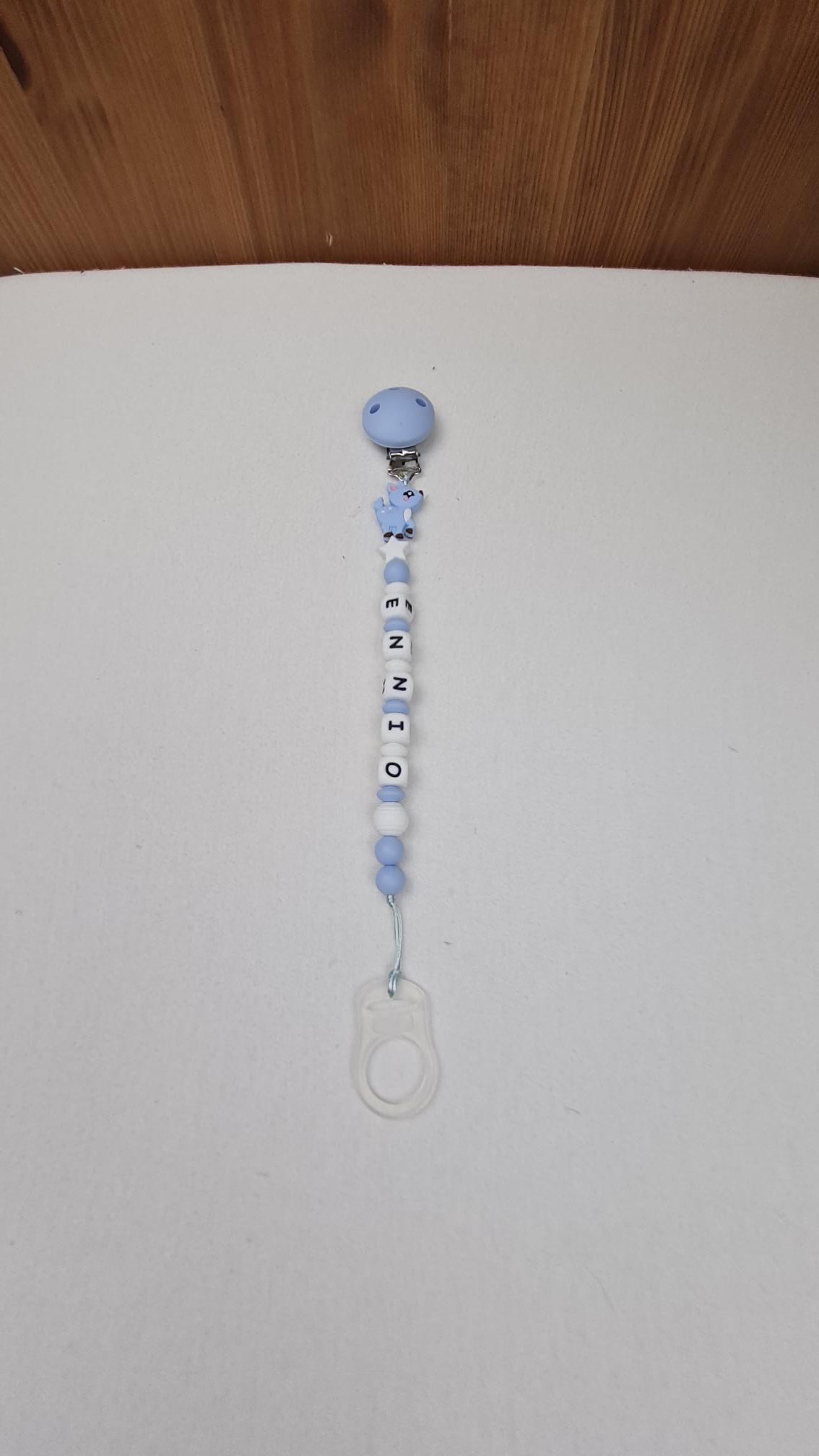 Attache Sucette A Perles En Silicone | Prénom Personnalisée | Biche