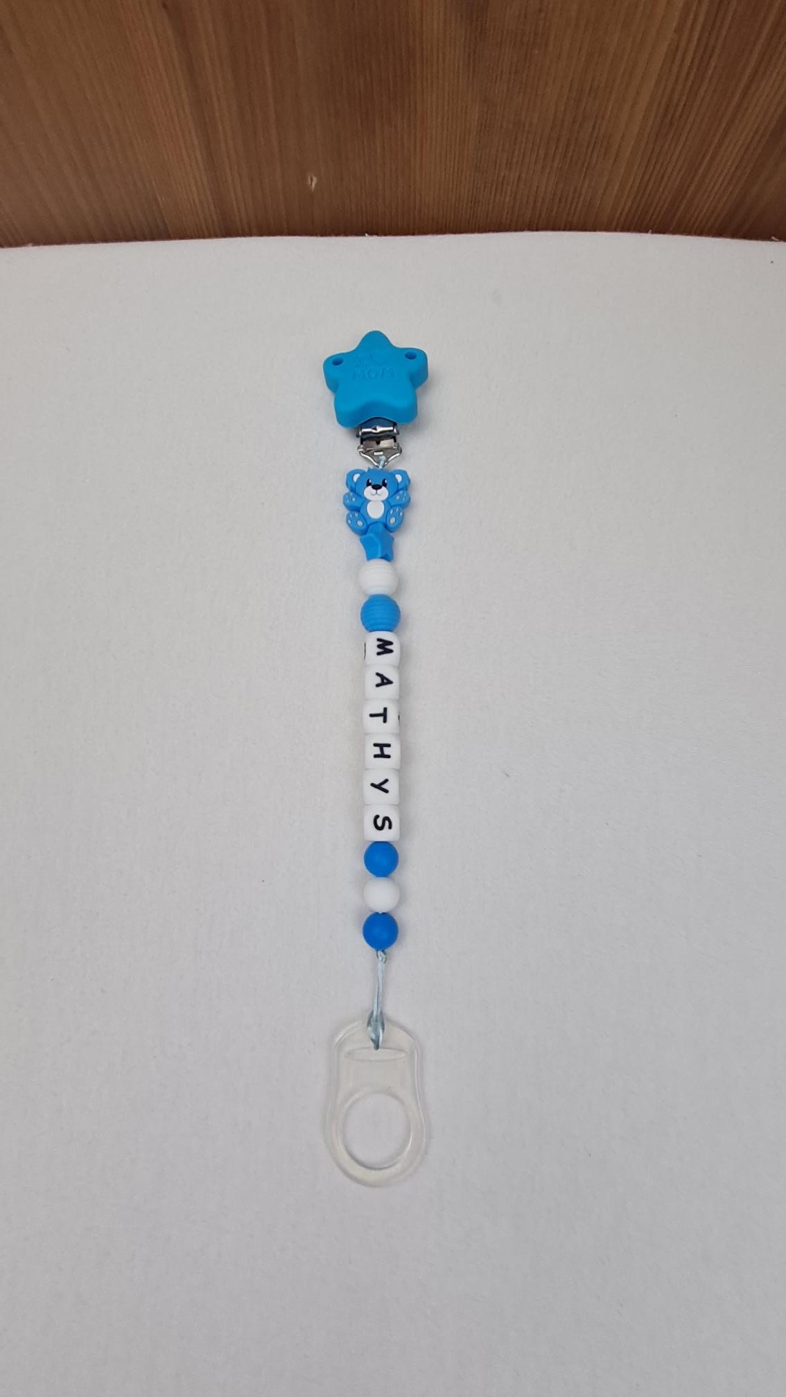Attache Sucette A Perles En Silicone | Prénom Personnalisée | Koala - Calincaline.be