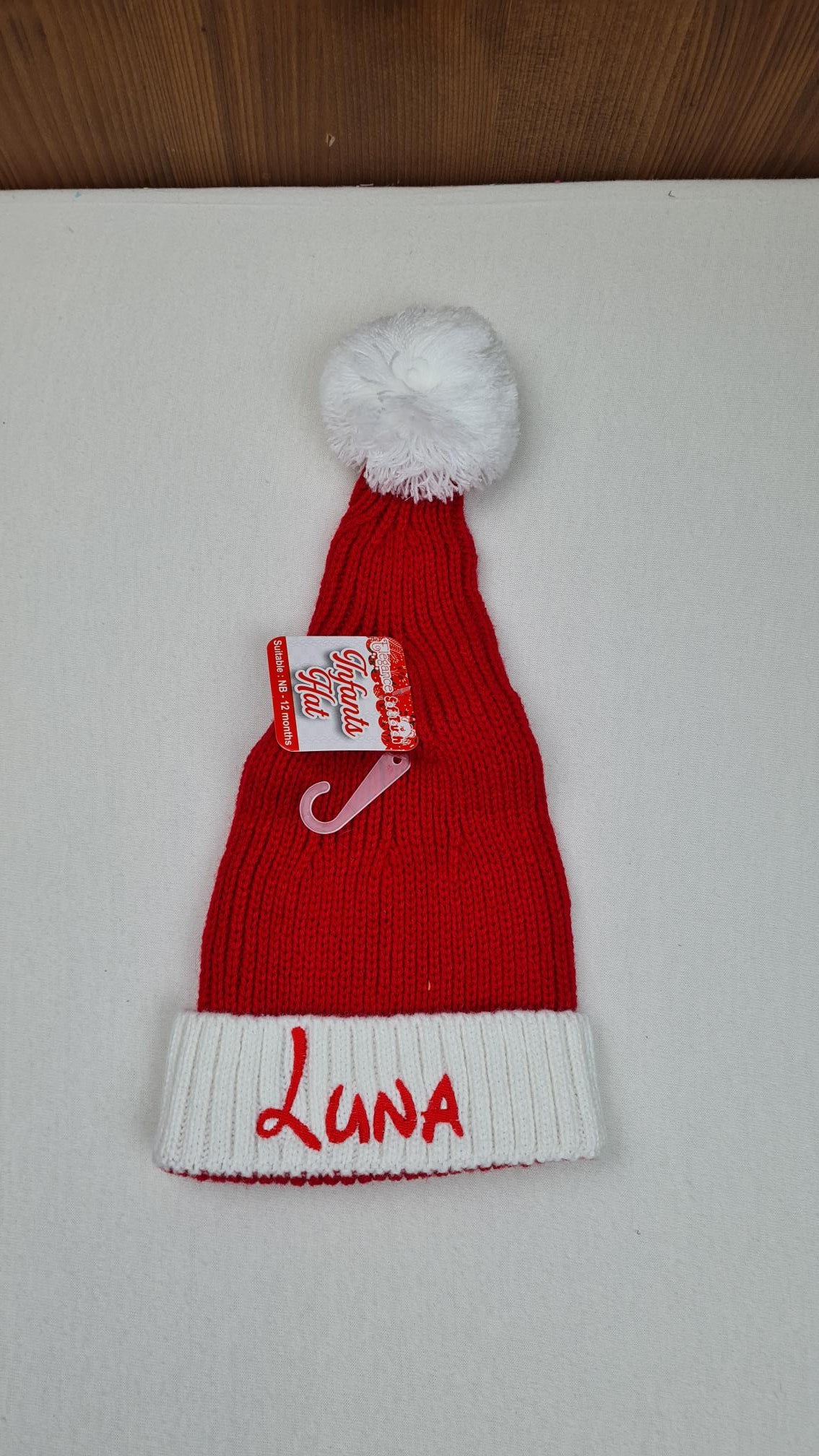 Bonnet de Noël Personnalisé | 0 à 12 mois | Avec Prénom Brodé