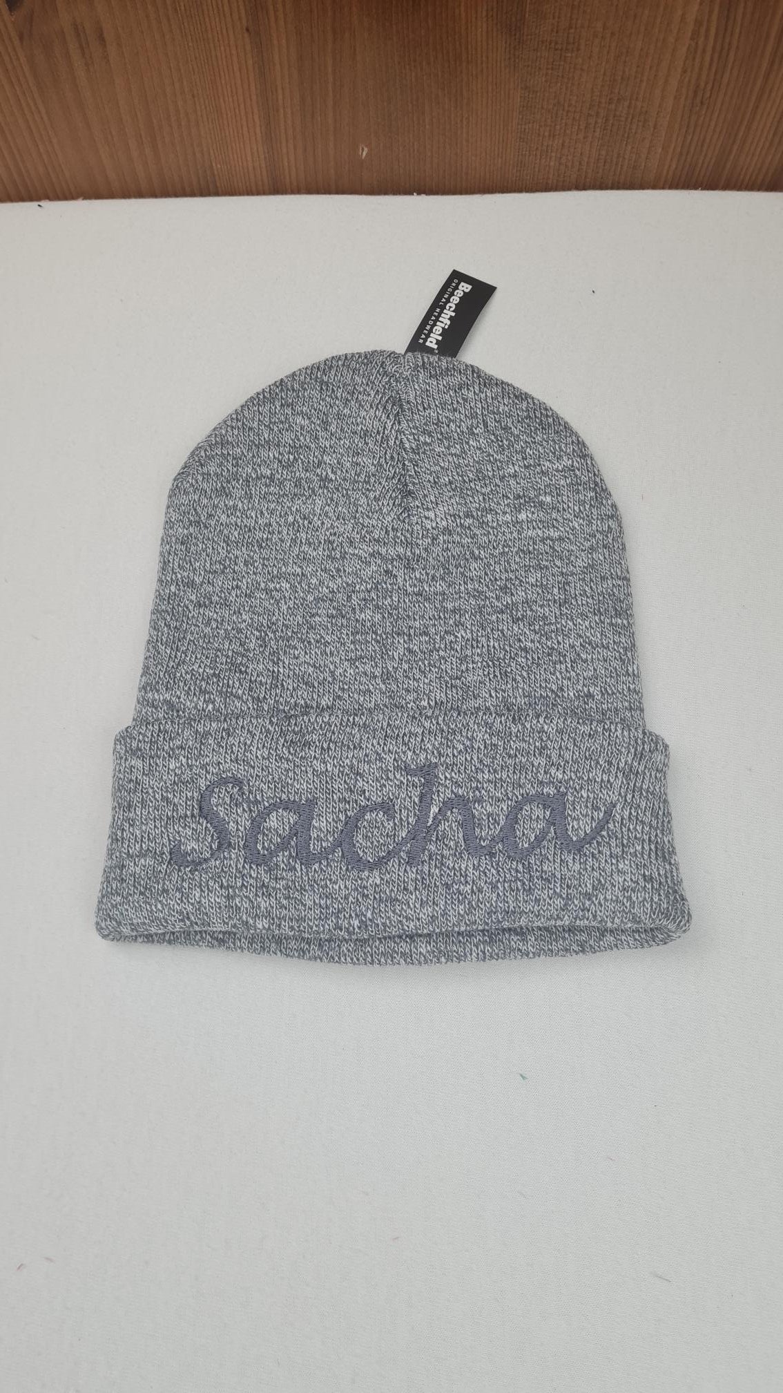 Bonnet Rabat Avec Prénom Brodé | Taille Unique | Gris Chine