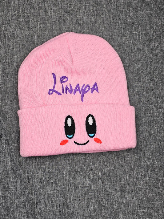 Bonnet Smile Rose Clair Personnalisé Avec Prénom | Taille Unique - Calincaline.be