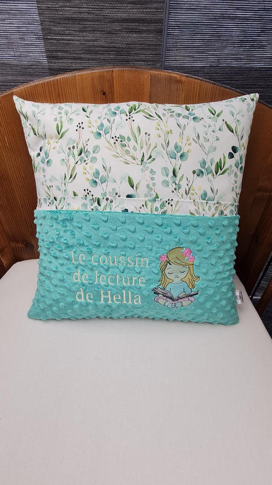Créez Votre Coussin de Lecture Avec Prénom Brodé | 45cm x 45cm | Fille - Calincaline.be