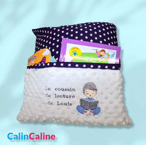 Créez Votre Coussin de Lecture Avec Prénom Brodé | 45cm x 45cm | Garçon