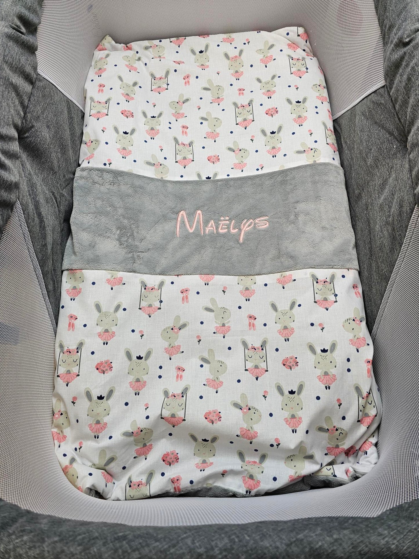Couverture Fille | Modèle 2 | 70x95cm | Coton et Minky | A personnaliser