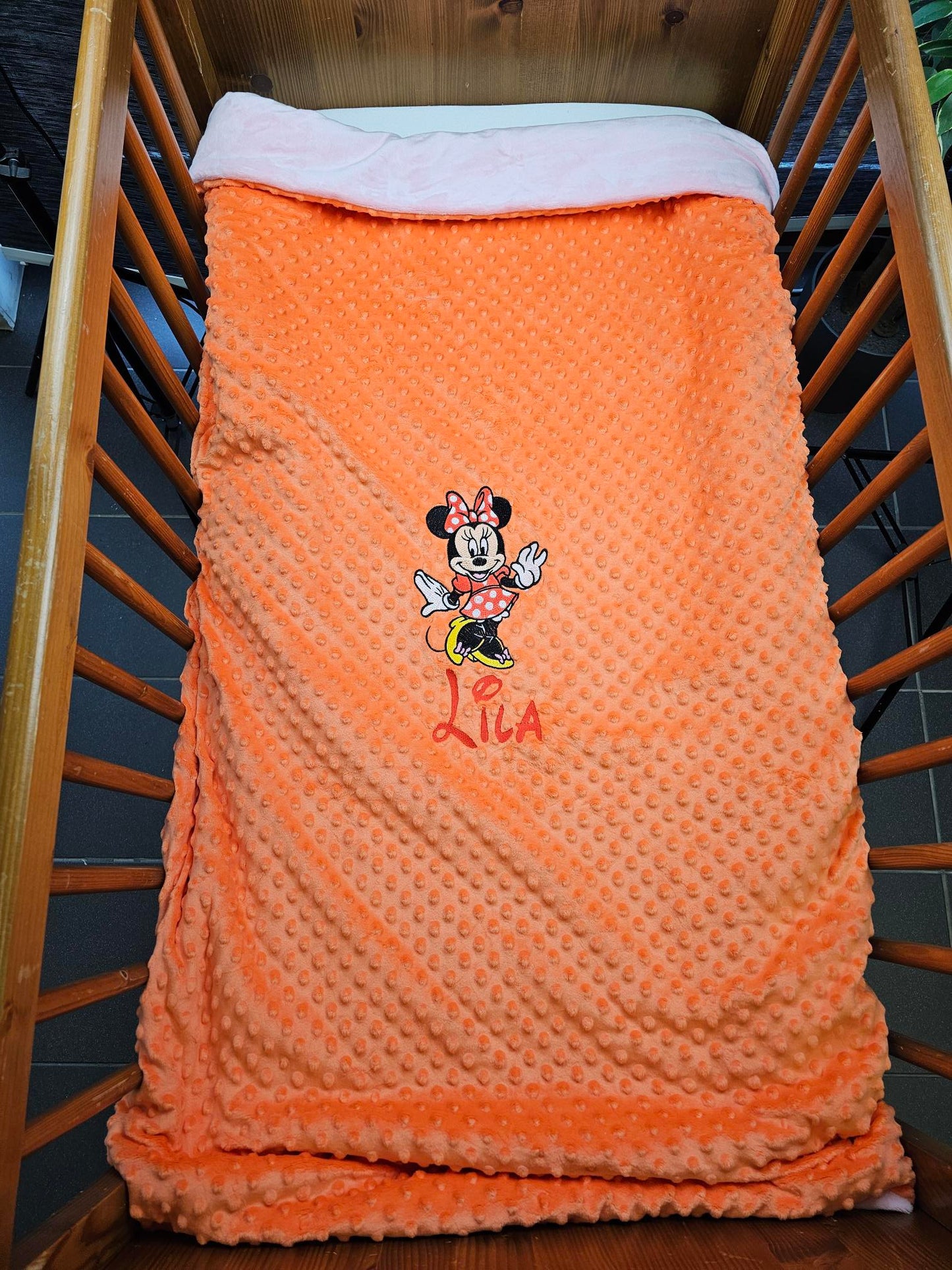 Créez Votre Couverture Bébé Brodée 140cm x 90cm | Double Minky Fille