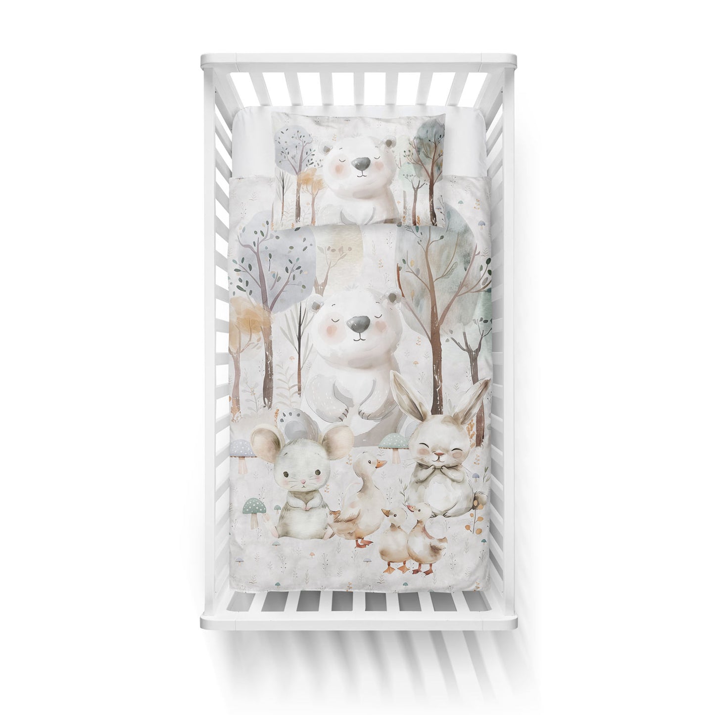 Couverture Plaid Bébé | Forêt Ours Blanc | 70cm x 95cm | A Personnaliser