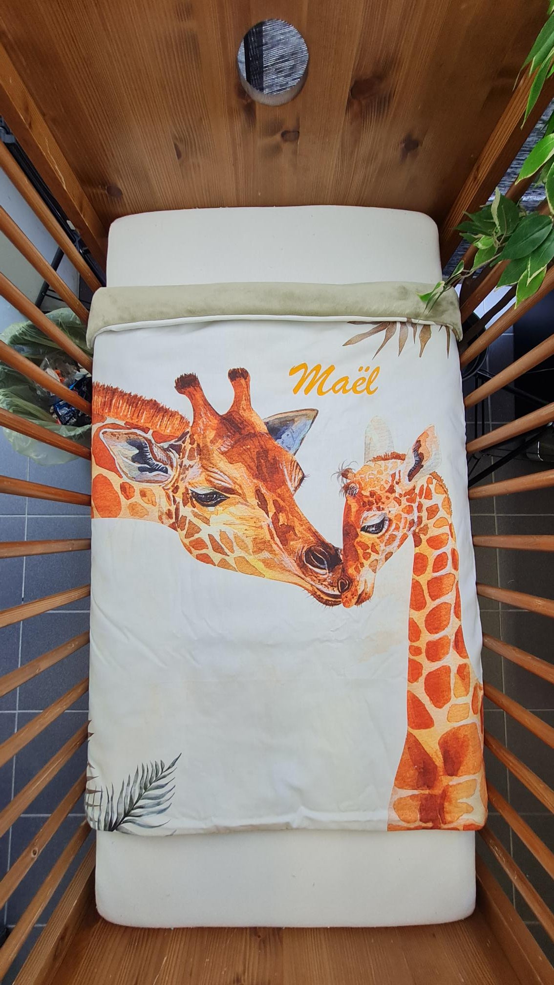 Couverture Plaid Bébé | Girafes | 70cm x 95cm | A Personnaliser