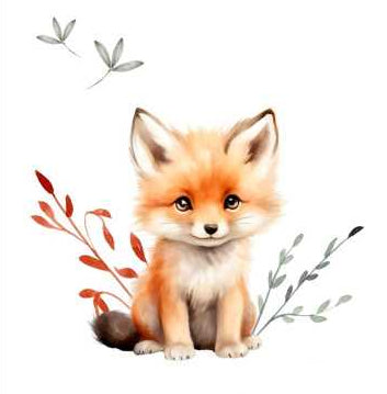 Couverture Plaid Renard Forêt | 70cm x 95cm | Couleur minky au choix