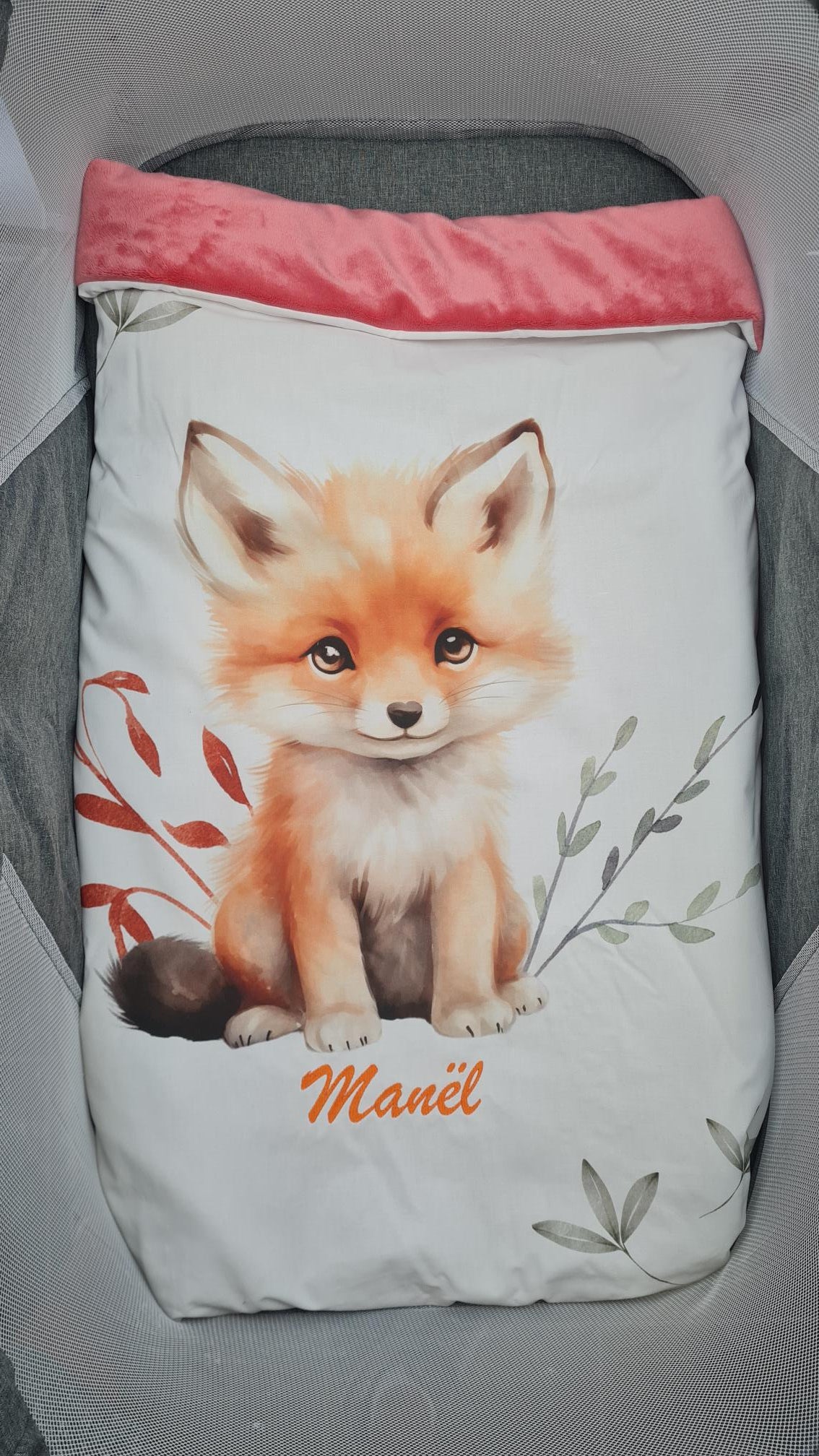 Couverture Plaid Renard Forêt | 70cm x 95cm | Couleur minky au choix