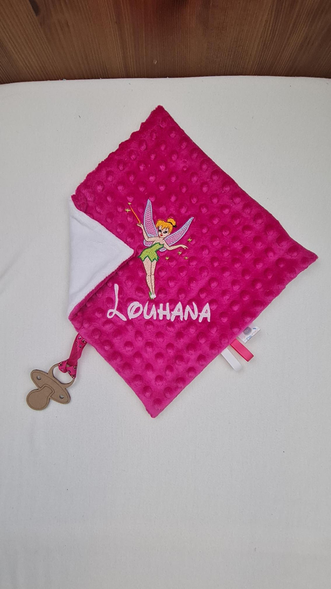 Créez Votre Doudou Minky Carré Personnalisé | 30cm | Fille - Calincaline.be