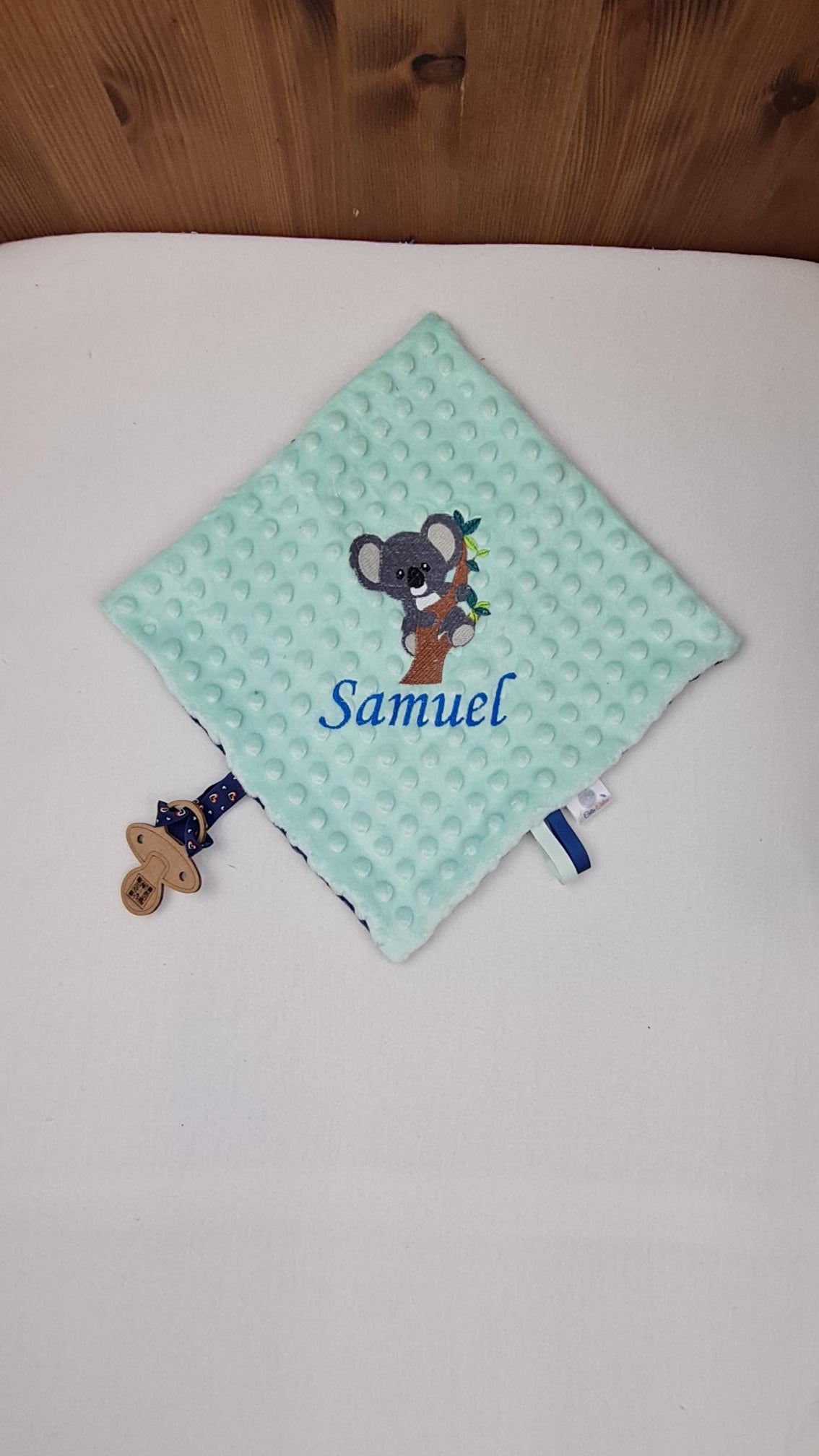 Créez Votre Doudou Minky Carré Personnalisé | 30cm | Garçon - Calincaline.be