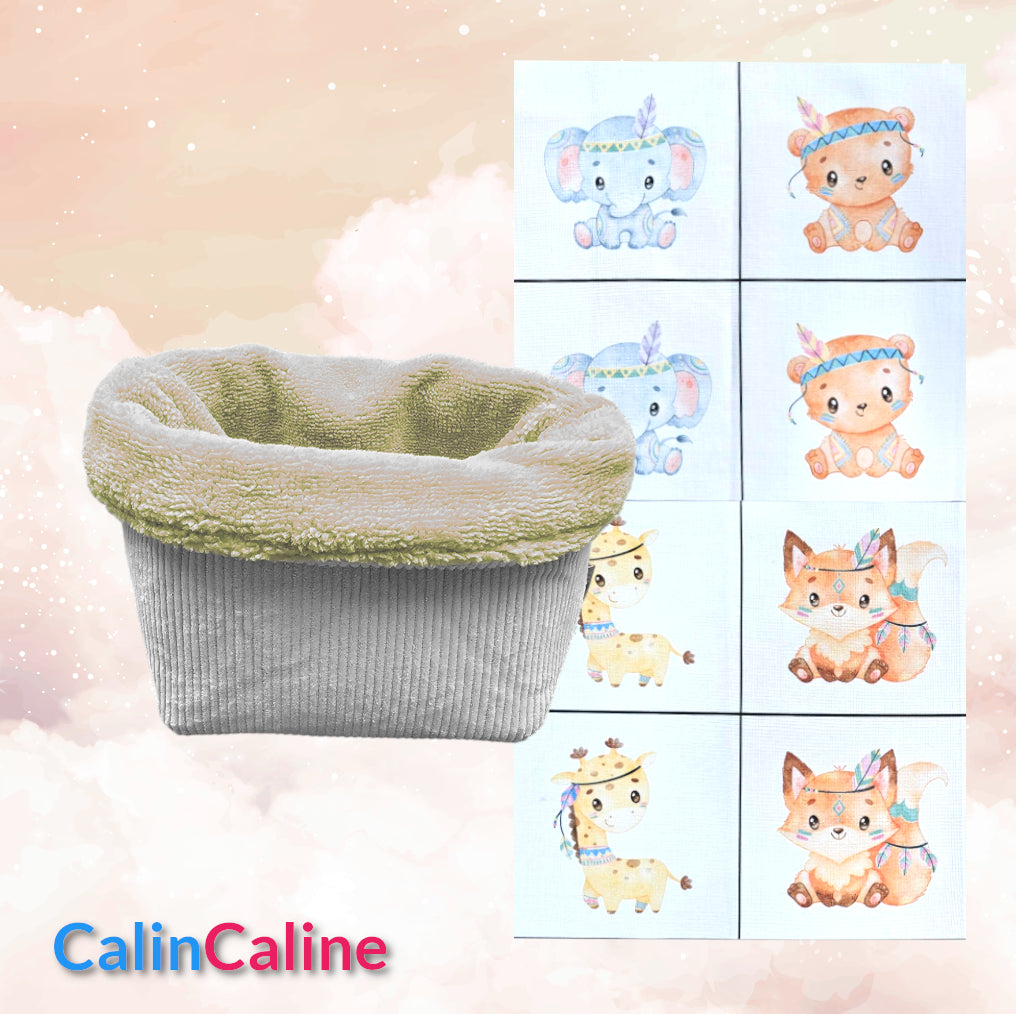 Créez Votre Panier à Lingettes Lavables Pour Bébé | Animaux Indiens